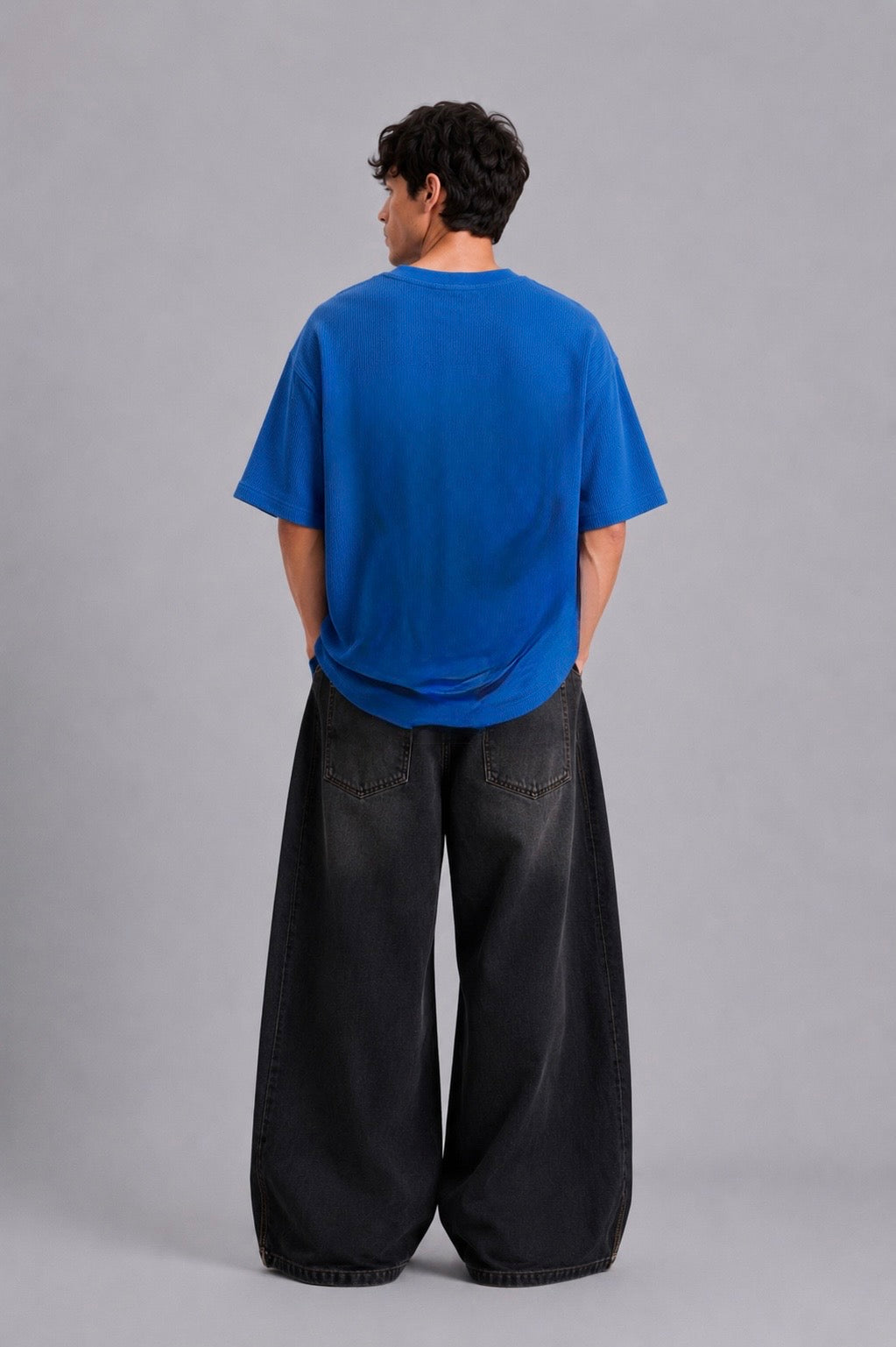 Cobalt Blue Washed Waffle Tshirt
