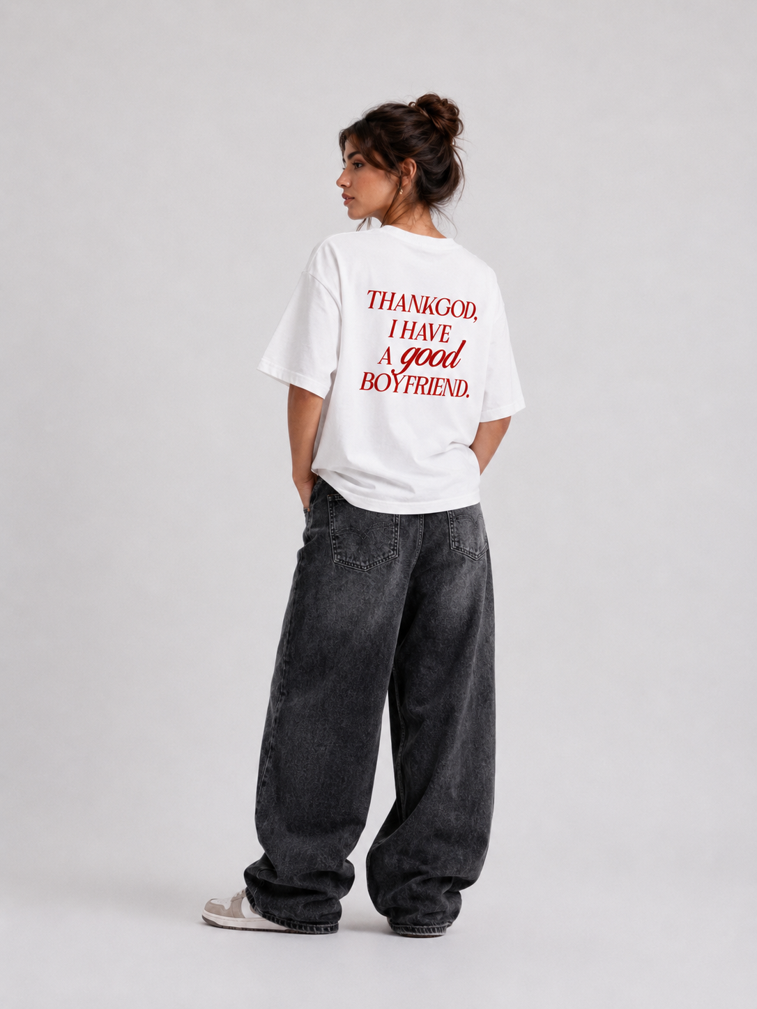 ⁠Boyfriend White Oversized Tshirt