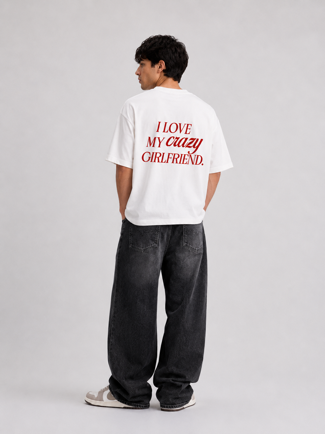 ⁠Girlfriend White Oversized Tshirt