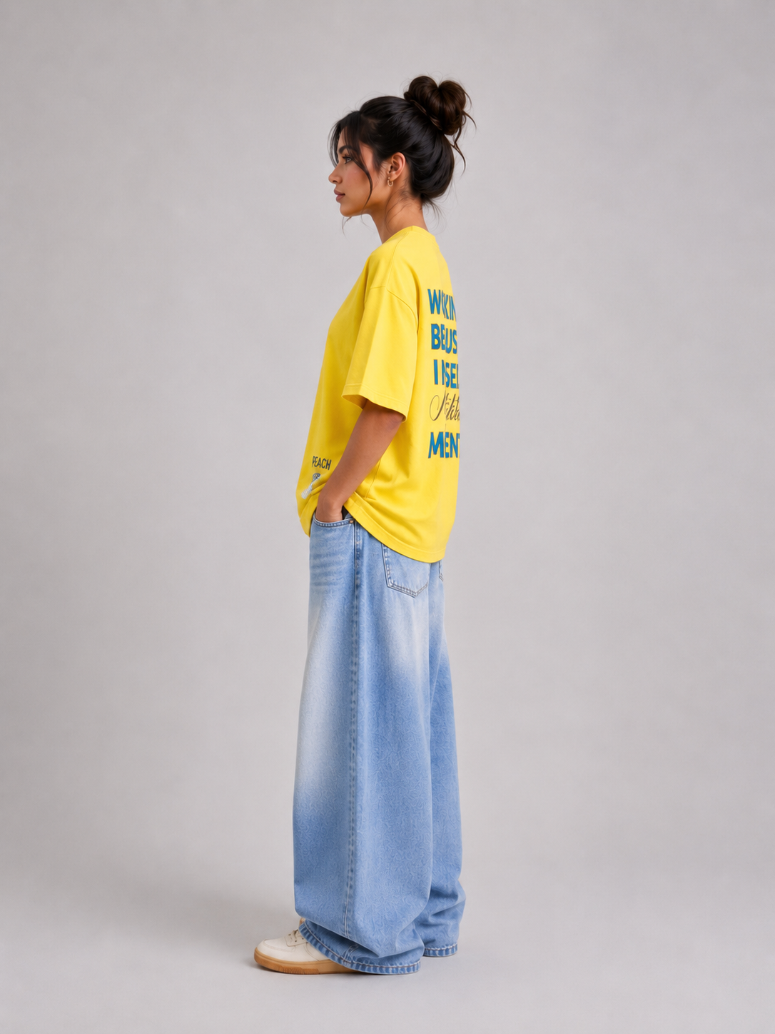 ⁠Tiktok Yellow Oversized Tshirt