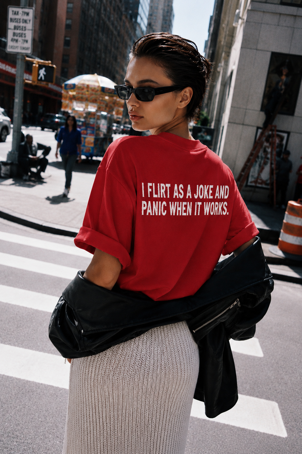 ⁠Flirty Red Oversized Tshirt