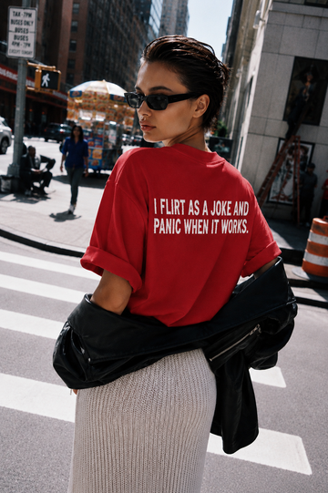 ⁠Flirty Red Oversized Tshirt