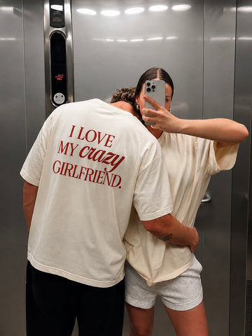 ⁠Girlfriend White Oversized Tshirt