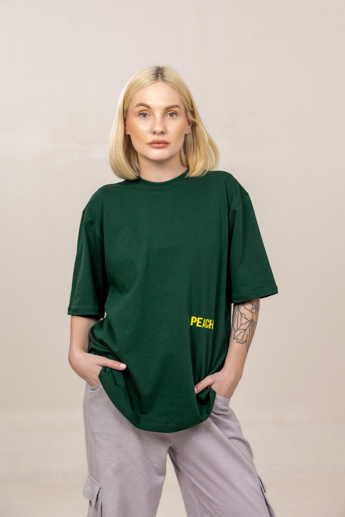 Oversized Graphic Soft Touch T-Shirts - Anxiety Green