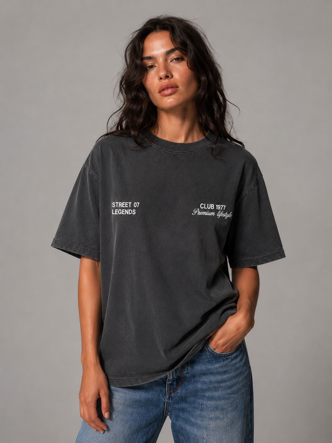 Club 1977 Black Oversized Tshirt
