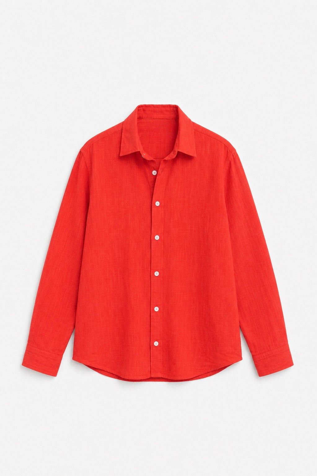 Peach Orange Linen Shirt