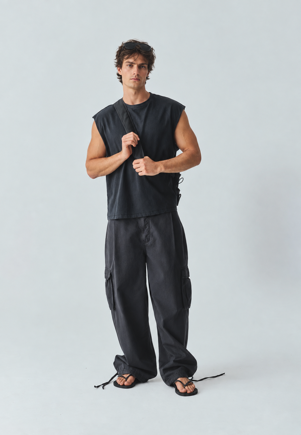 Vintage Black Ripstop Cargo