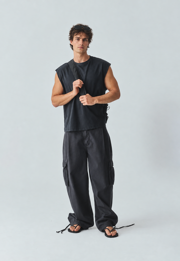 Vintage Black Ripstop Cargo
