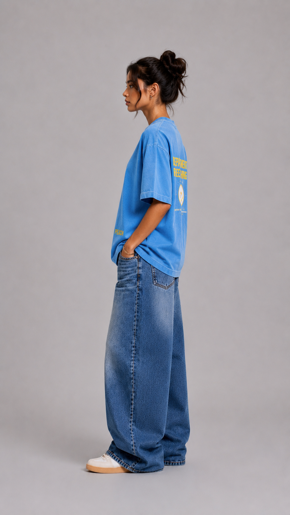 ⁠Free Thinking Blue Oversized Tshirt