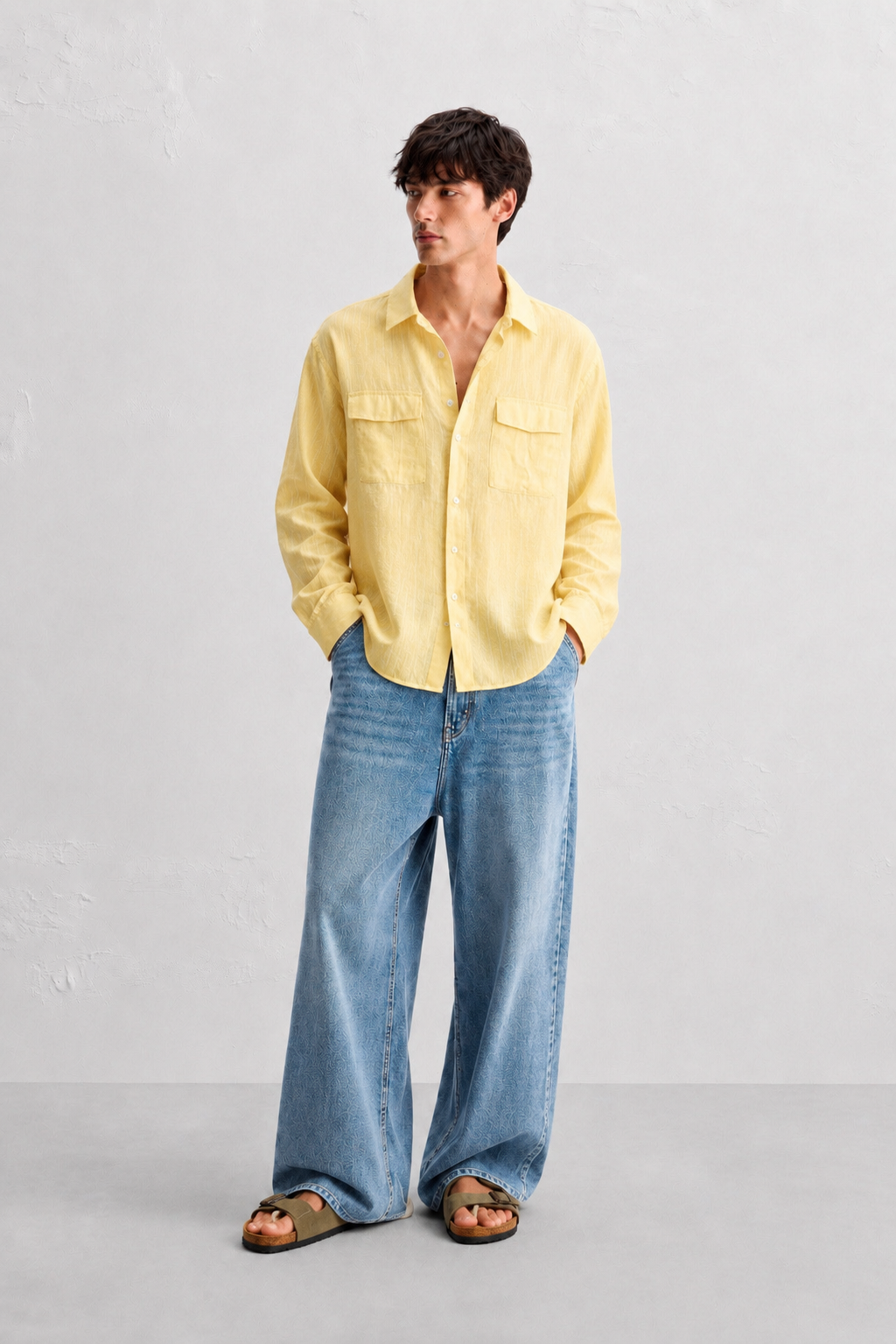 Lemon Yellow Linen Shirt