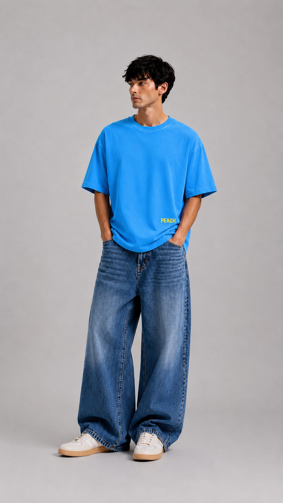 ⁠Free Thinking Blue Oversized Tshirt