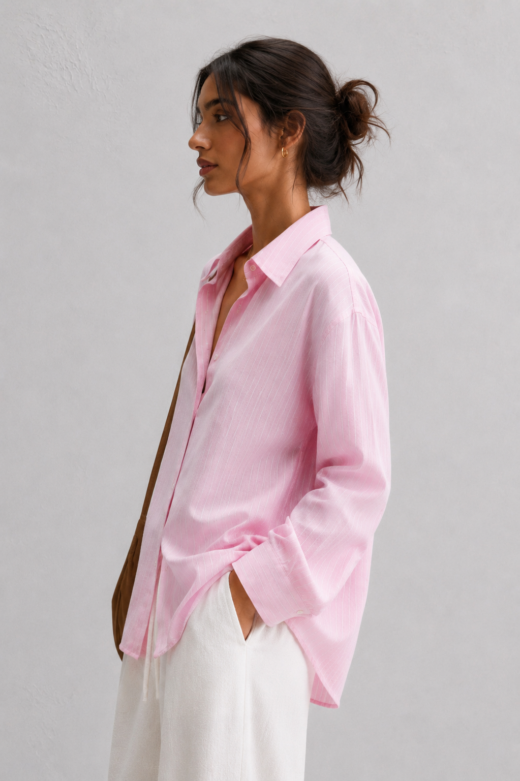 Pink Stripe Linen Shirt