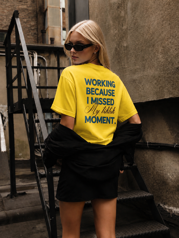 ⁠Tiktok Yellow Oversized Tshirt