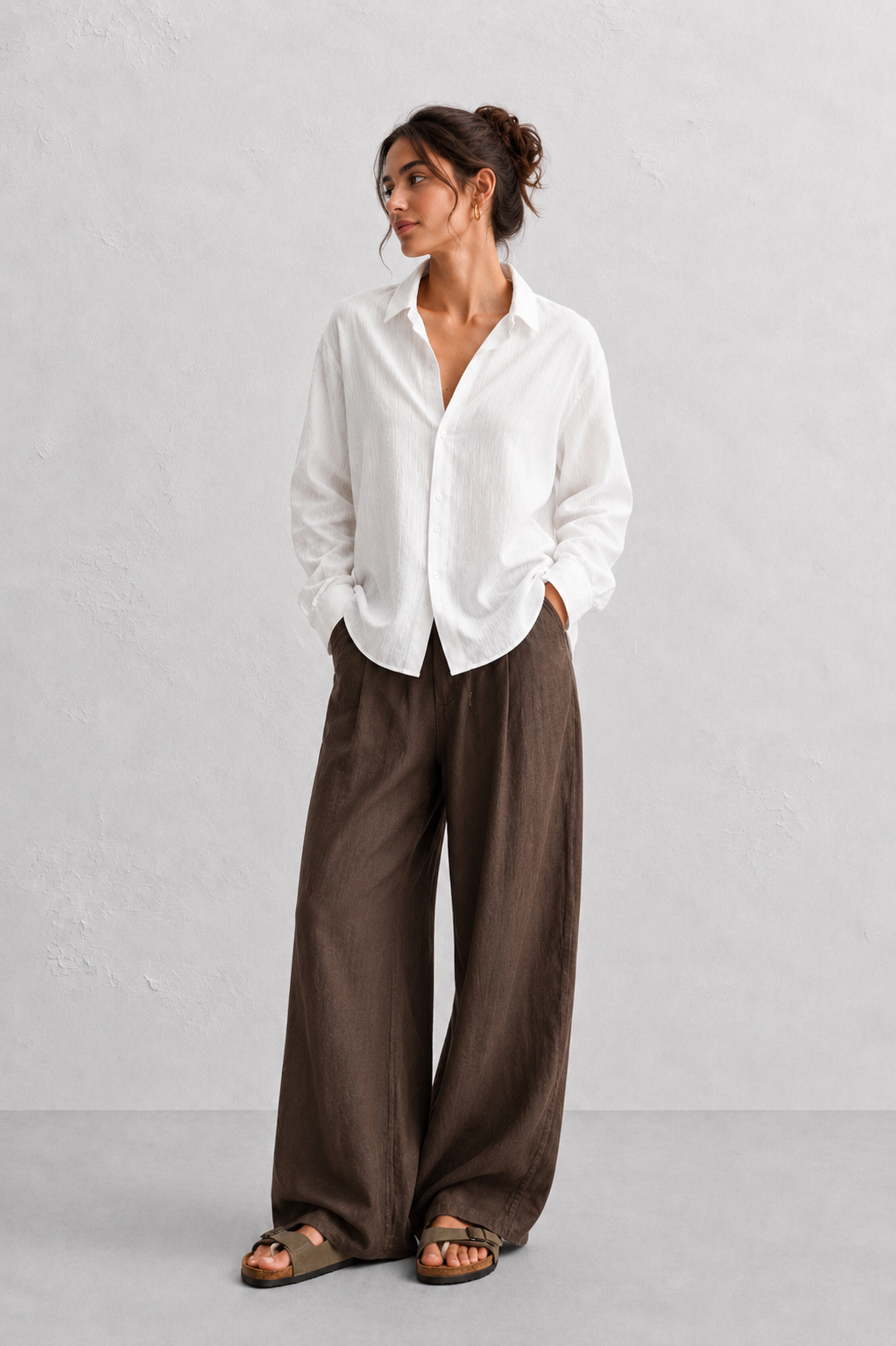 Offwhite Textured Linen Shirt