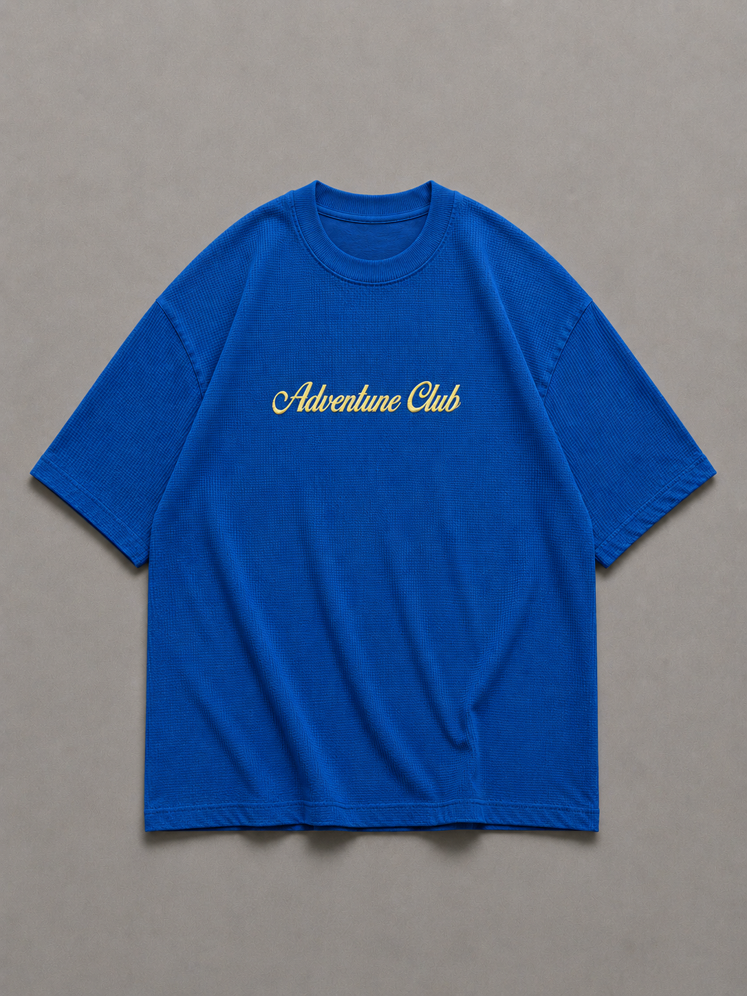 Weird Cobalt Blue Washed Waffle Tshirt