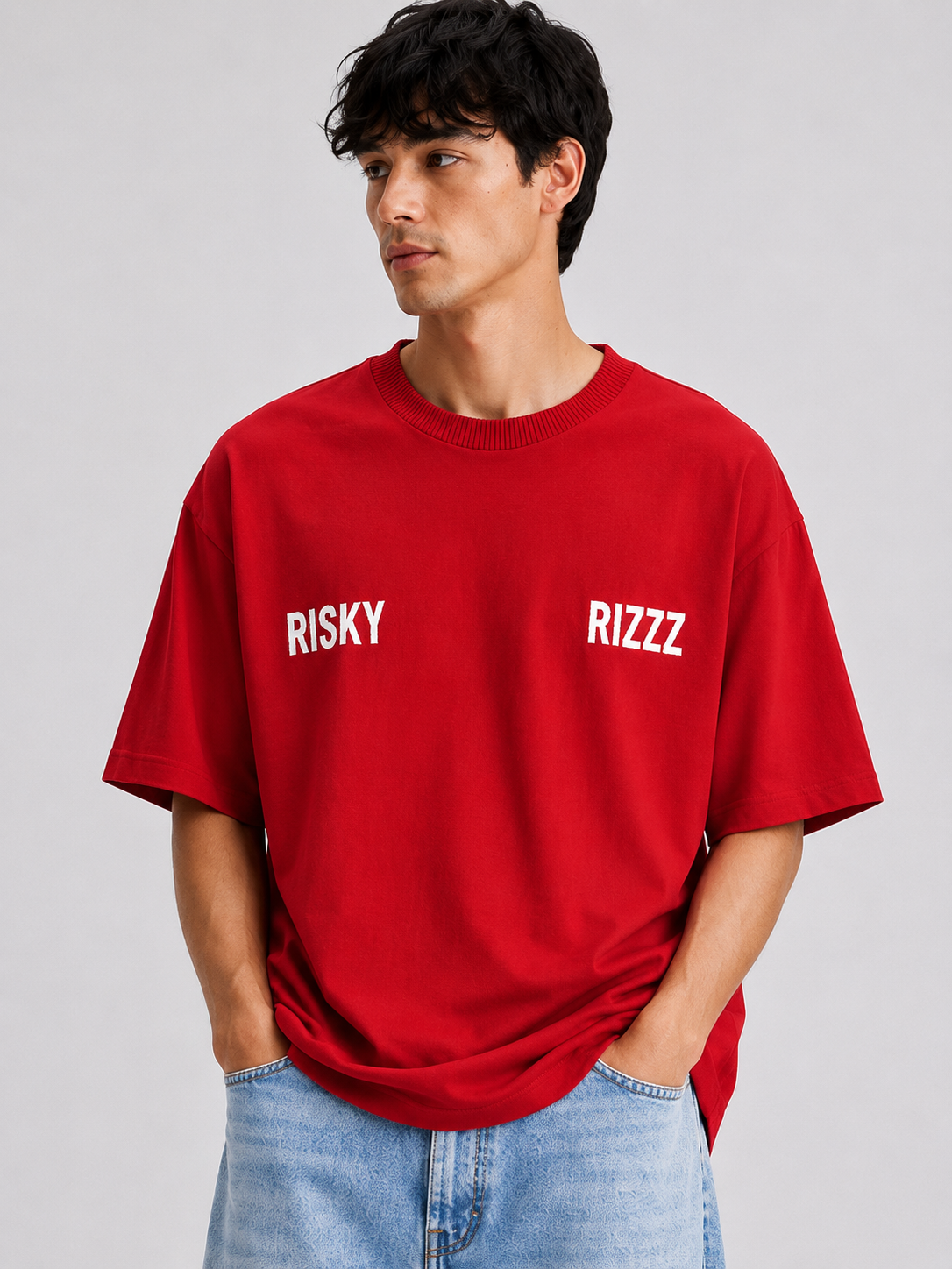 ⁠Flirty Red Oversized Tshirt