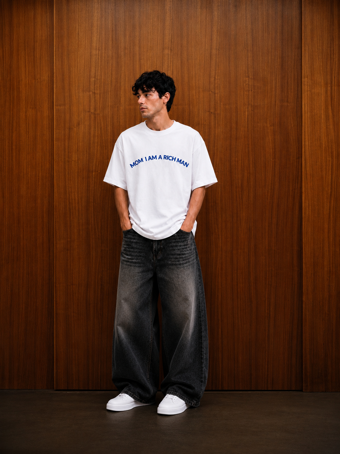 ⁠Rich Man White Oversized Tshirt