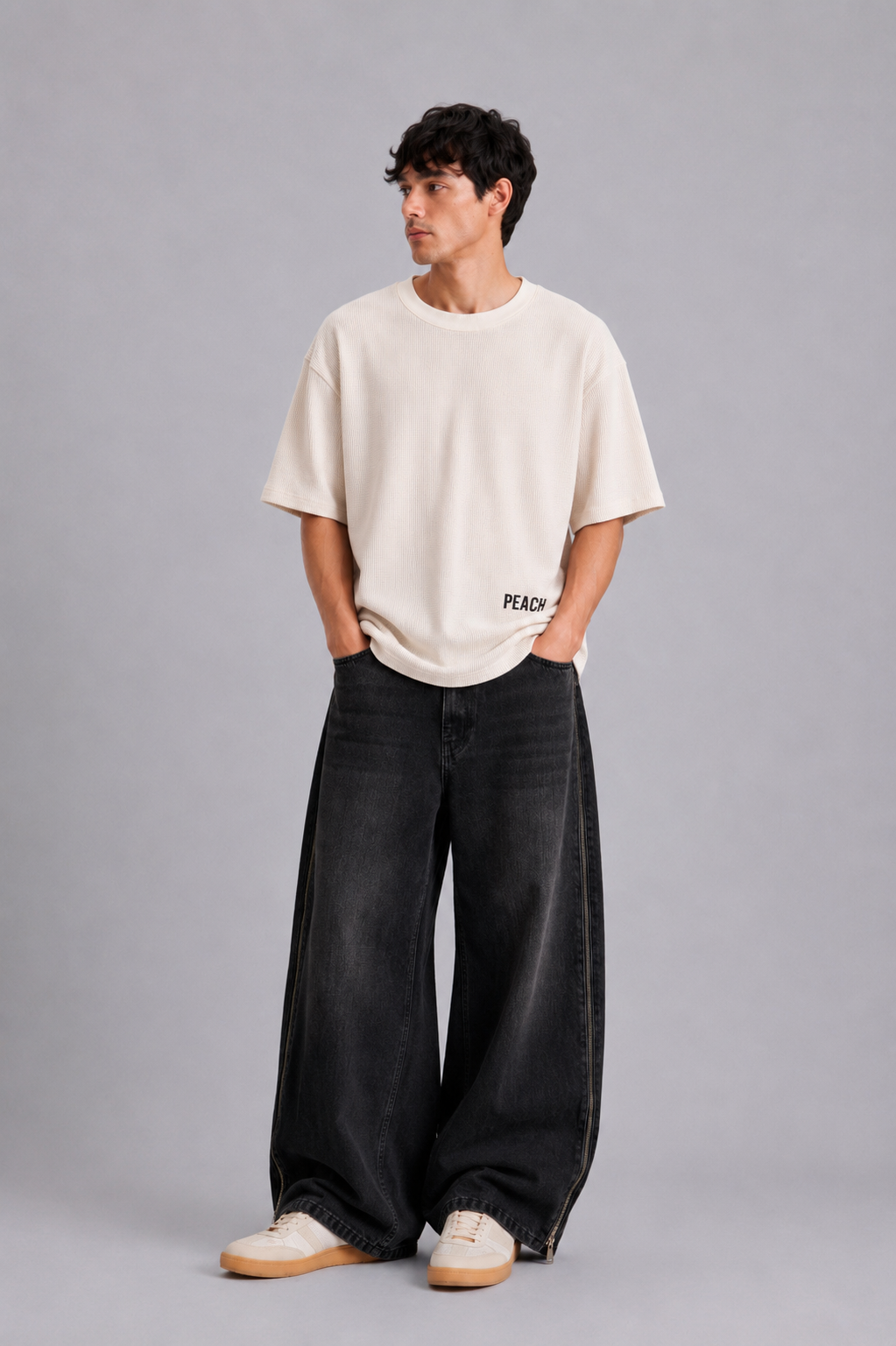 Therapy Offwhite Washed Waffle Tshirt