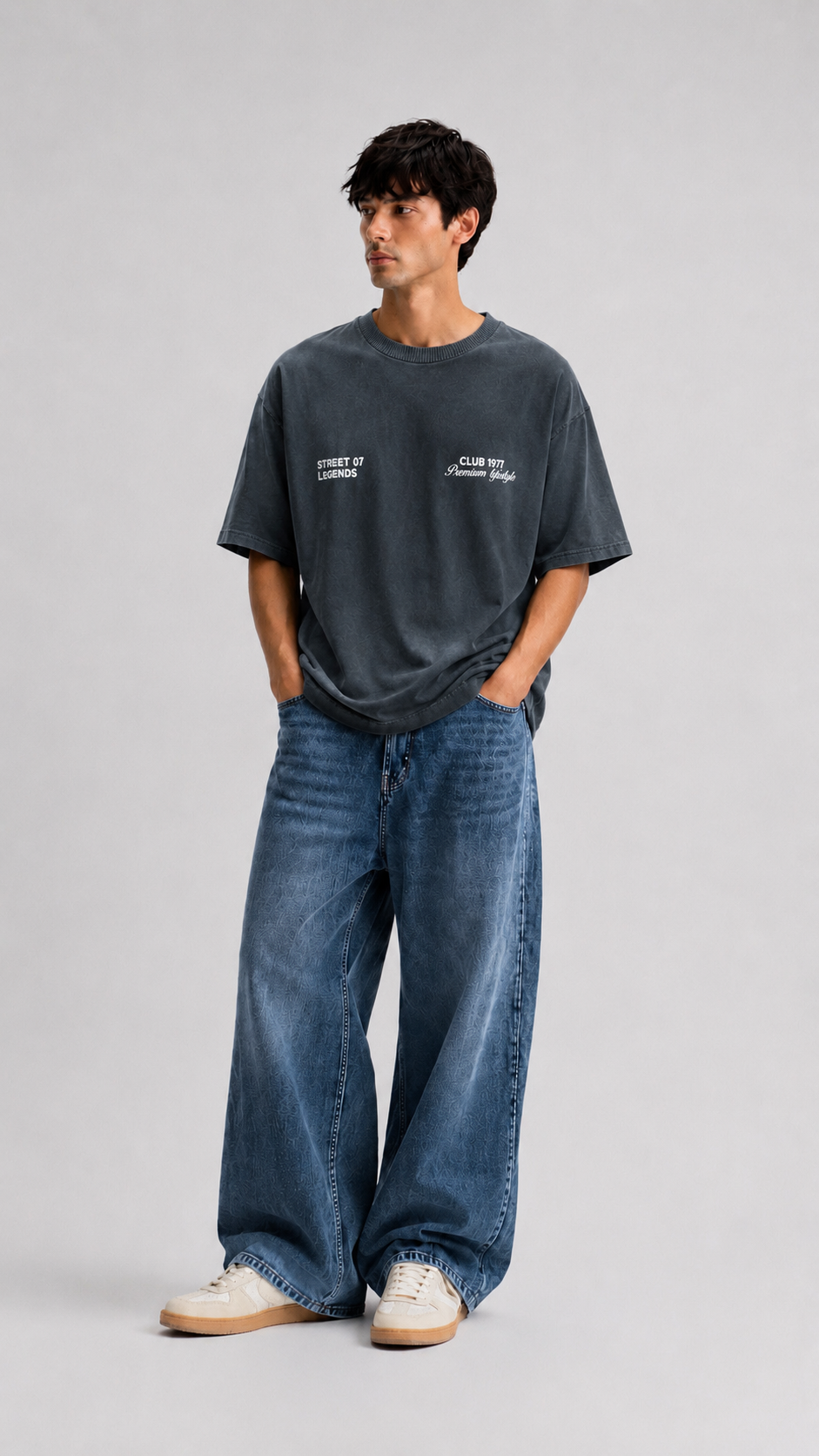 ⁠Club 1977 Black Oversized Tshirt