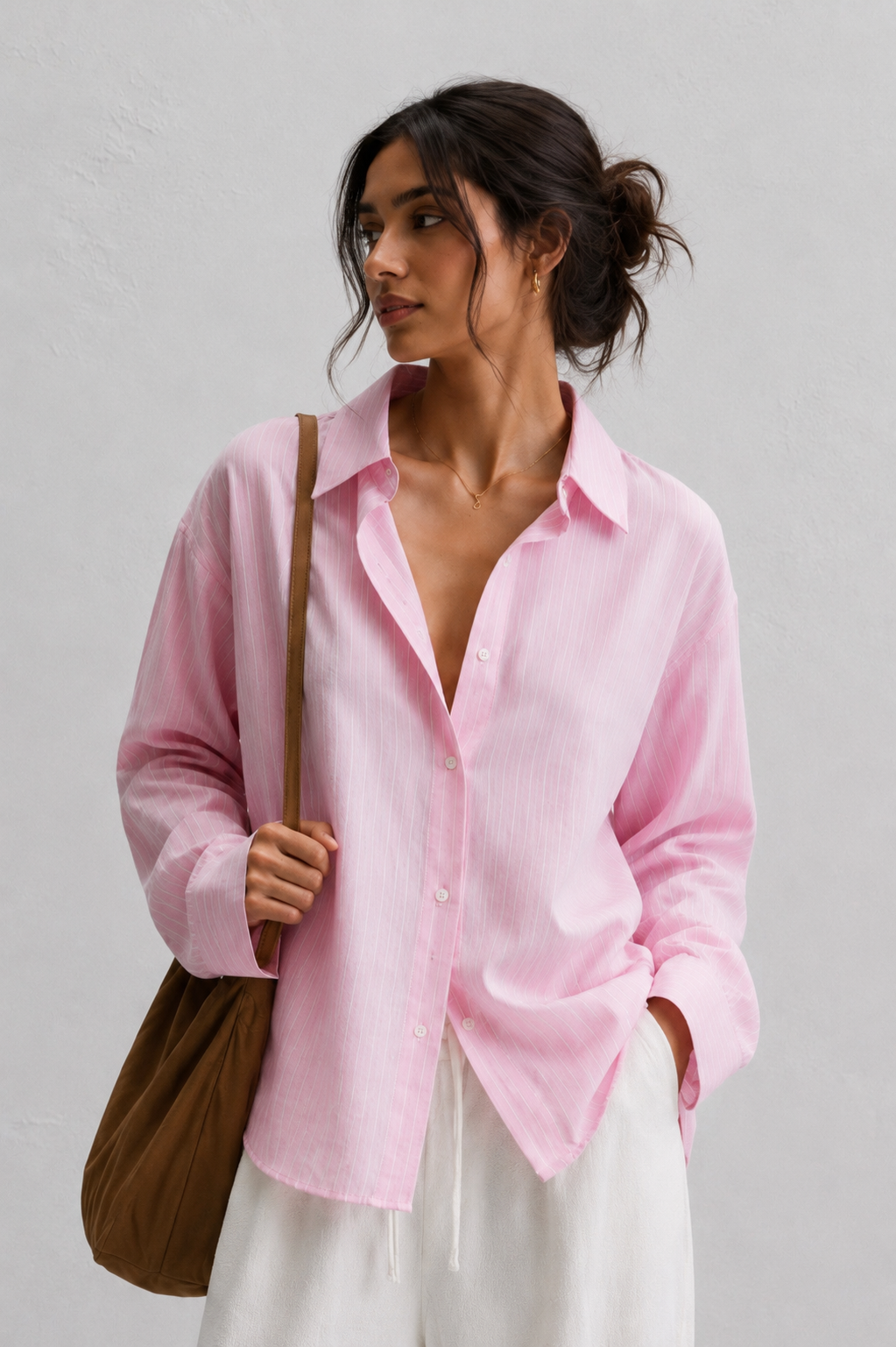 Pink Stripe Linen Shirt