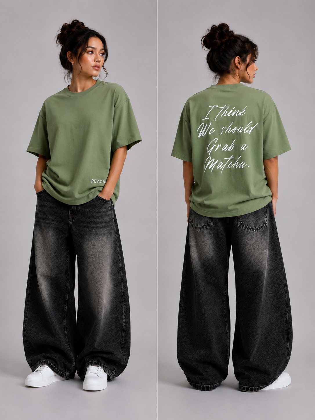 ⁠Matcha Green Oversized Tshirt