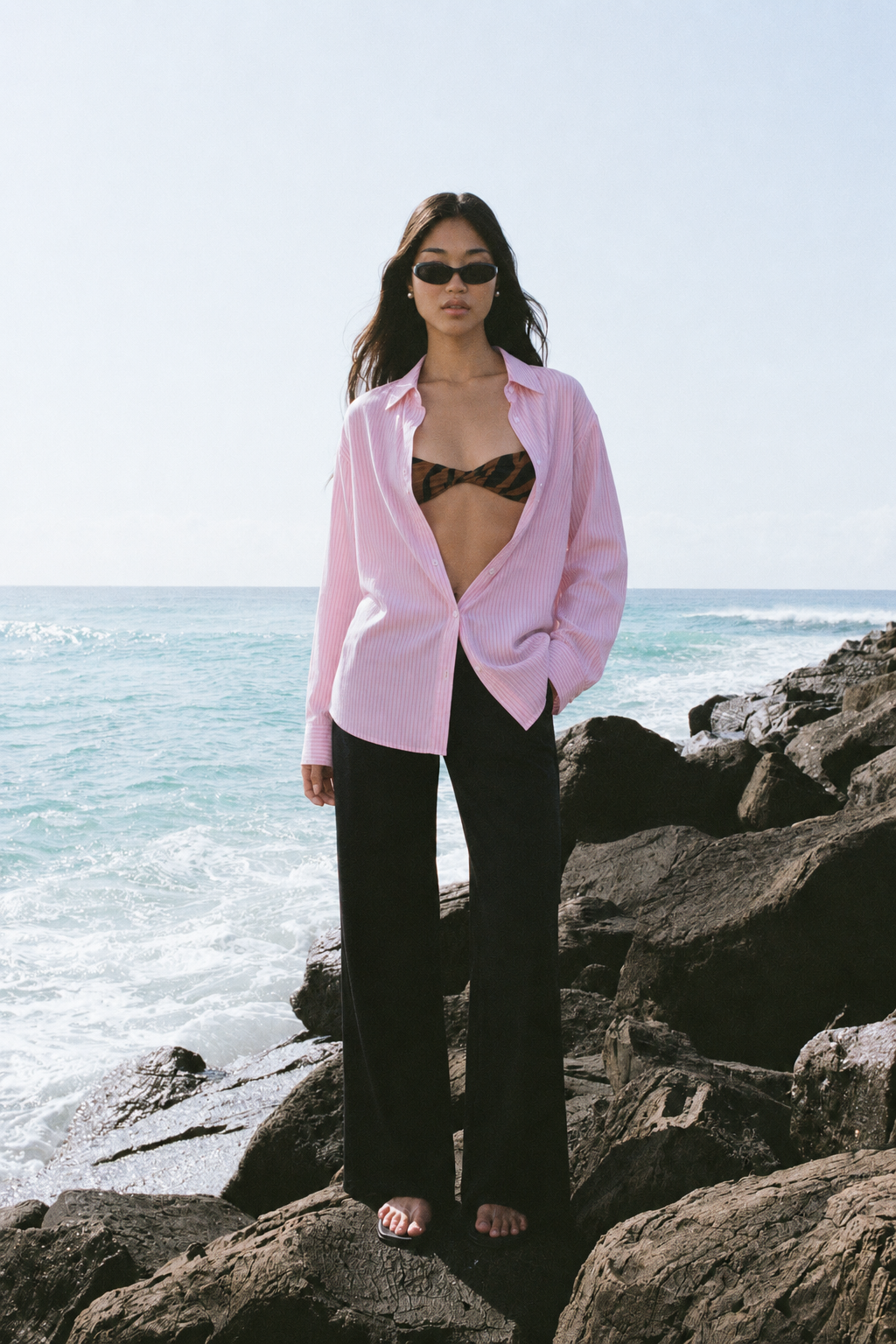 Pink Stripe Linen Shirt