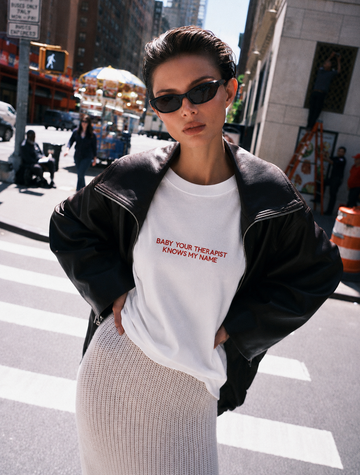⁠Therapist White Oversized Tshirt