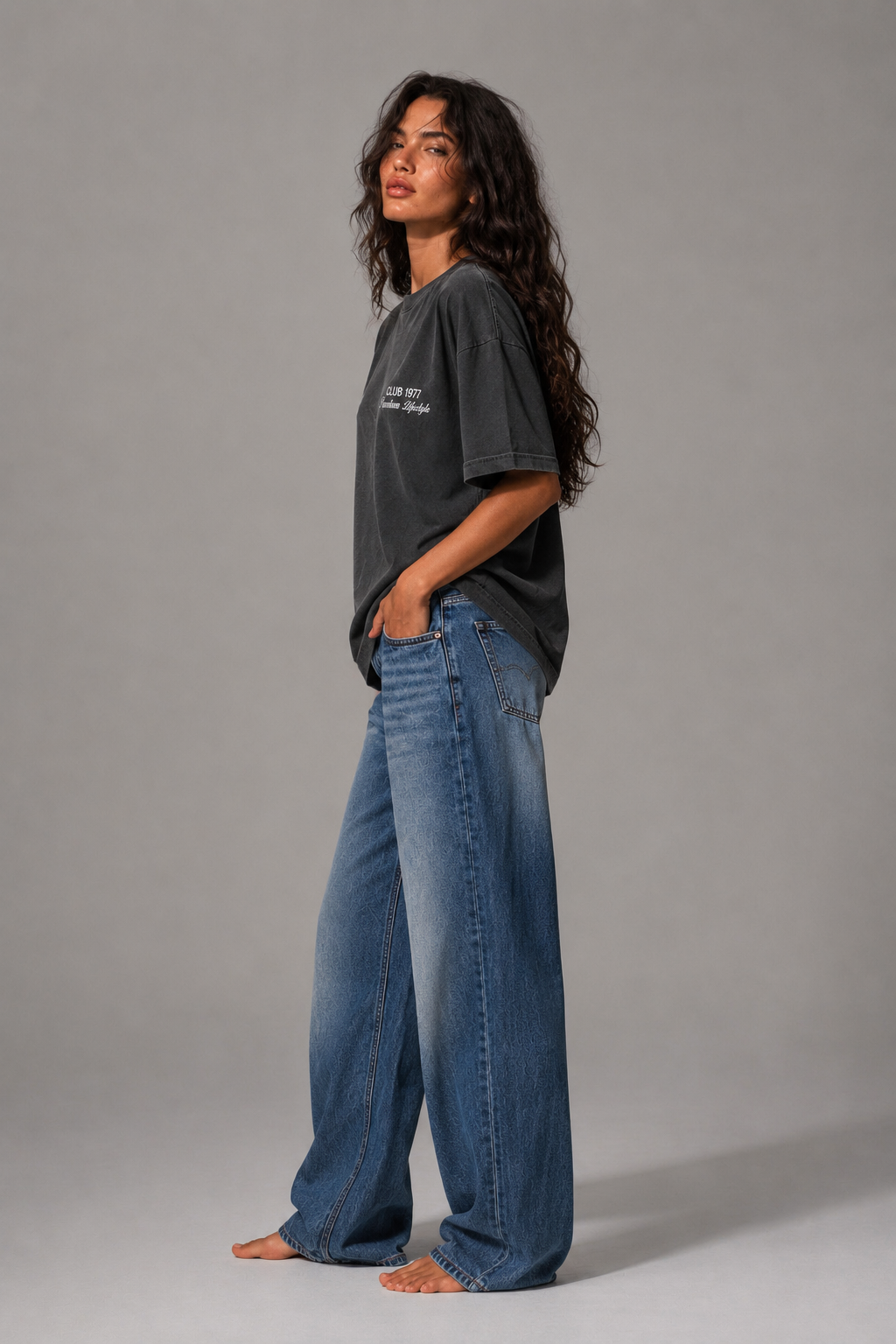 Club 1977 Black Oversized Tshirt