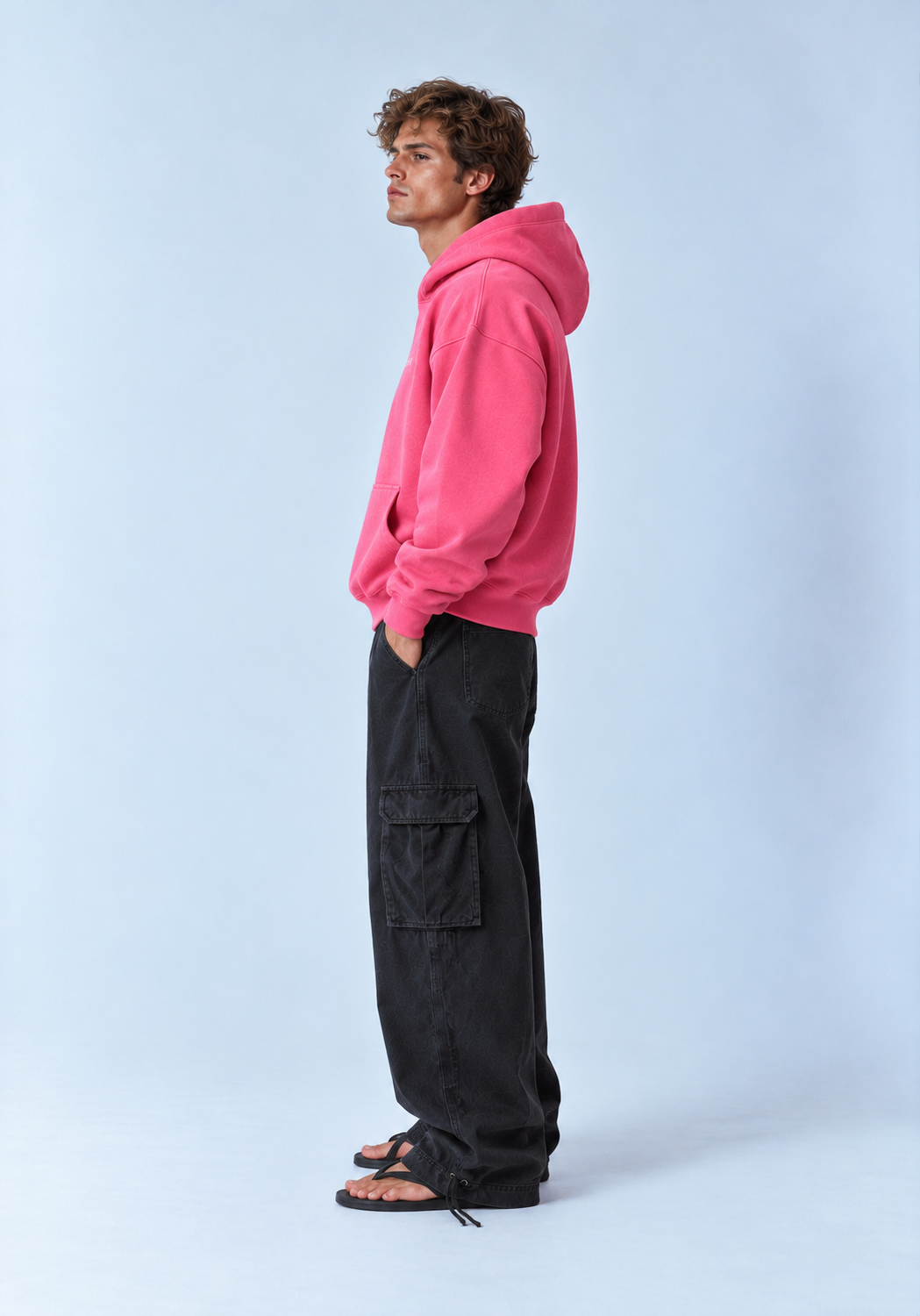 Printed Washed Hoodie