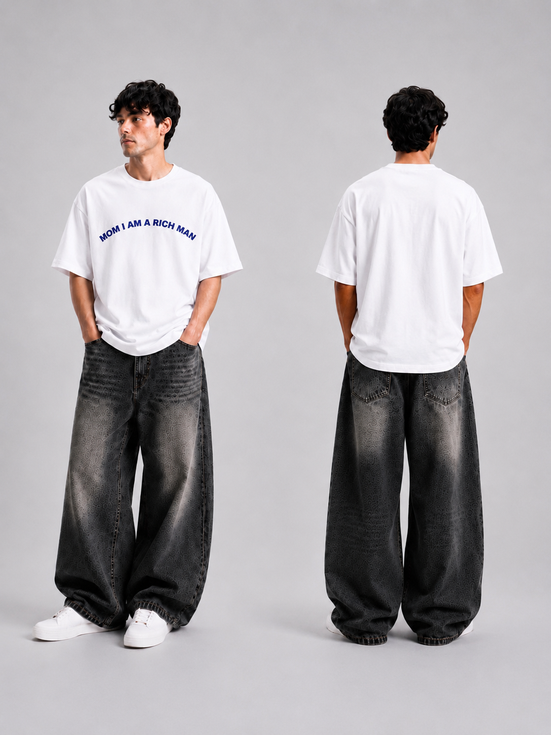 ⁠Rich Man White Oversized Tshirt