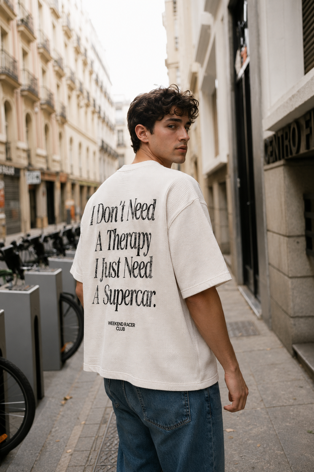 Therapy Offwhite Washed Waffle Tshirt