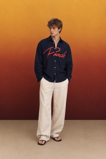 Peach Linen Shirt