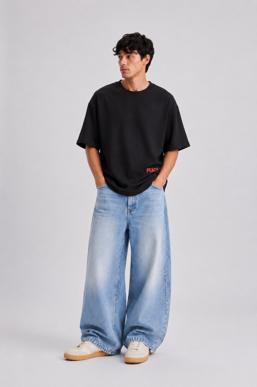 Nerve Black Washed Waffle Tshirt