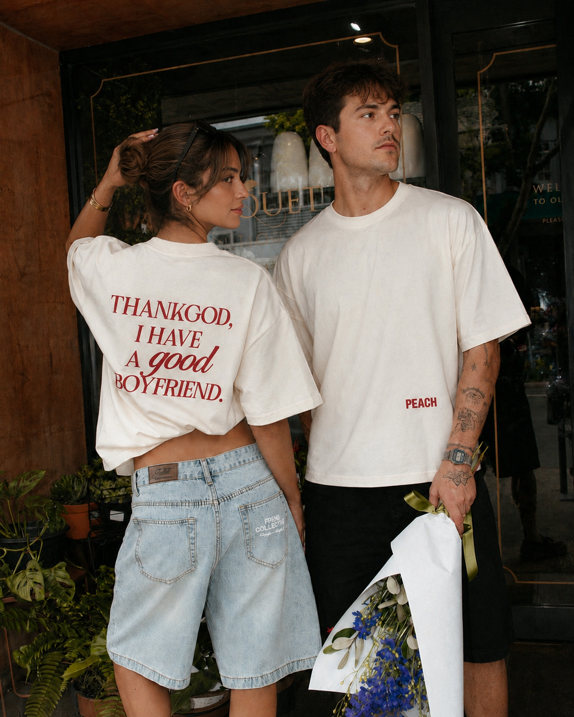 ⁠Boyfriend White Oversized Tshirt