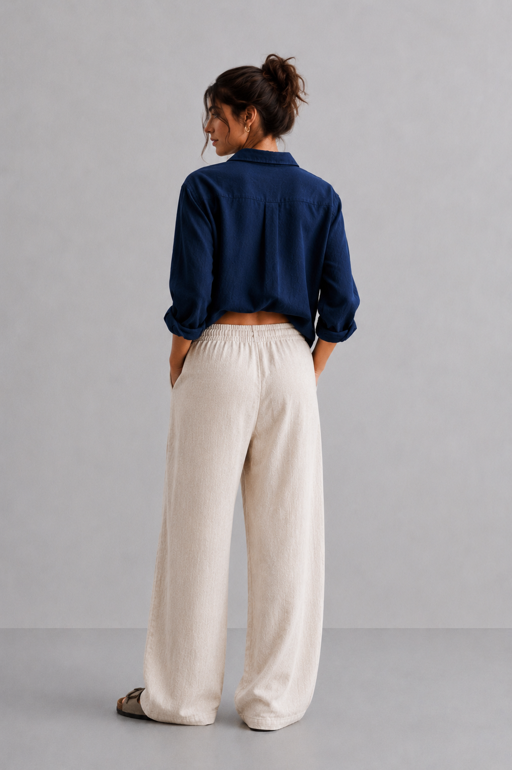 Beige Linen Trouser