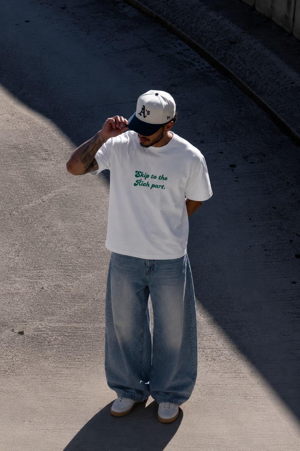 ⁠Rich White Oversized Tshirt