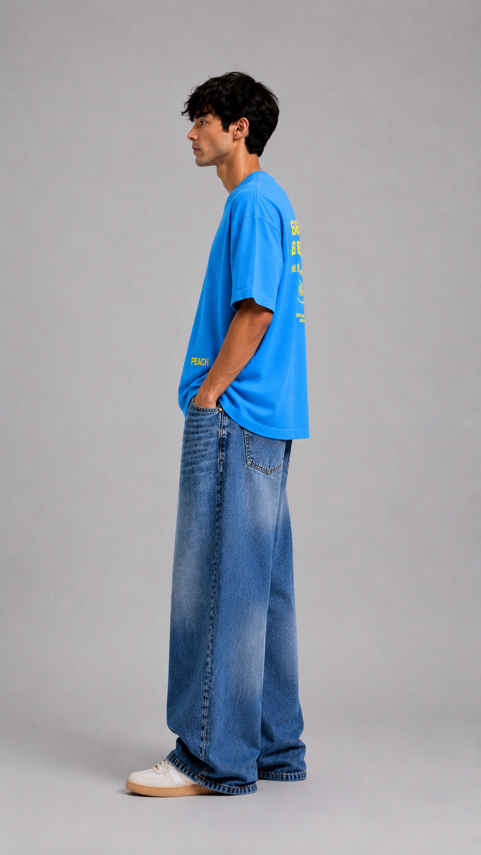⁠Free Thinking Blue Oversized Tshirt