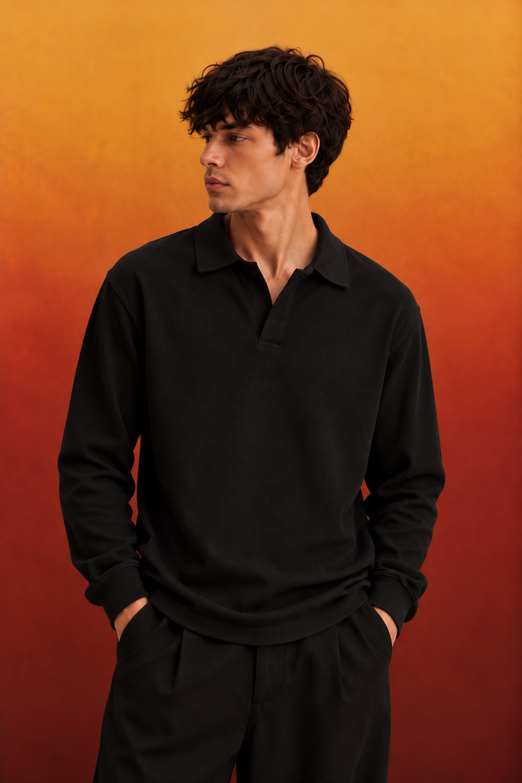 Washed Waffle Full Sleeve T-Shirts