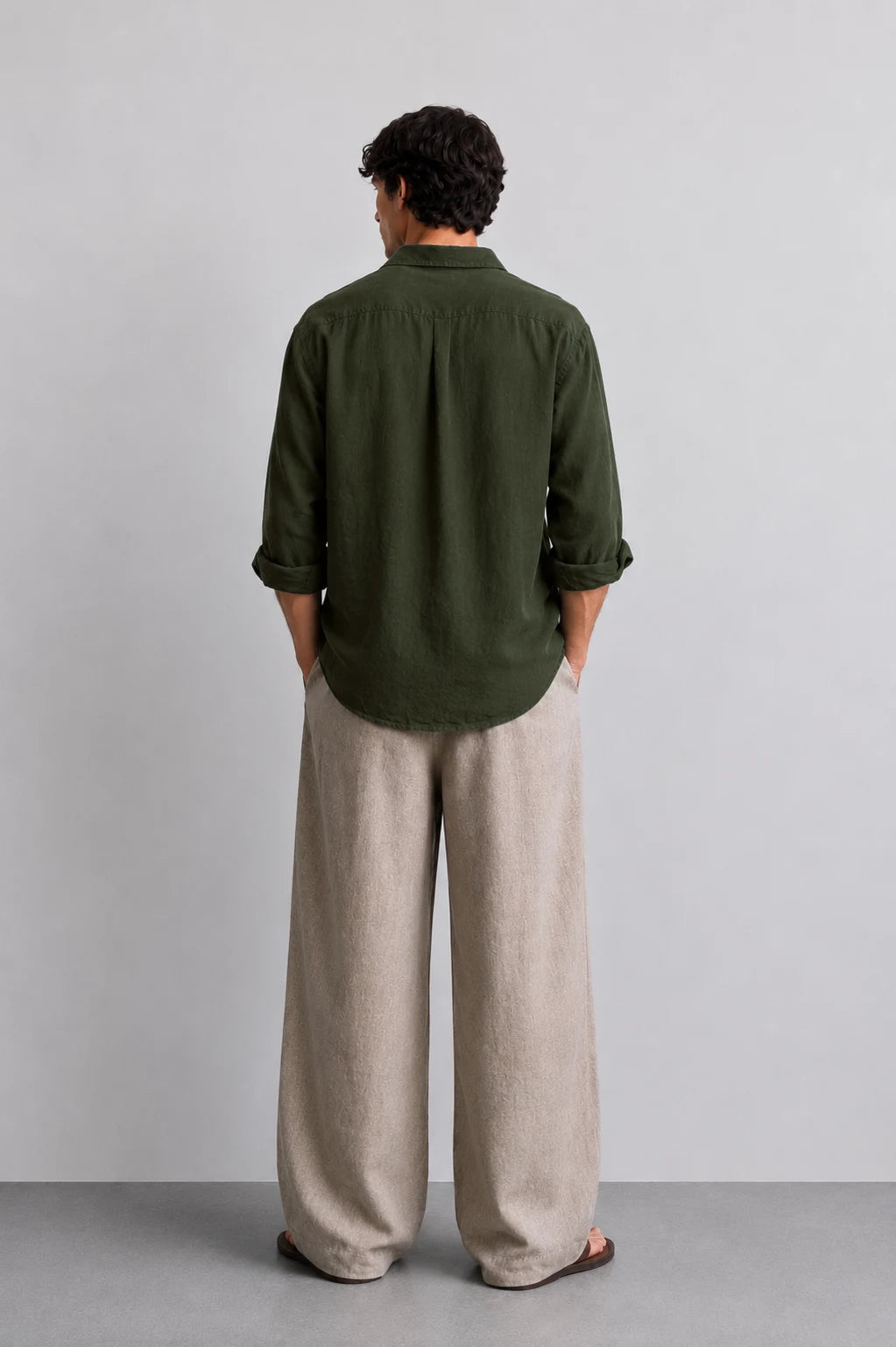 Dark Green Linen Shirt