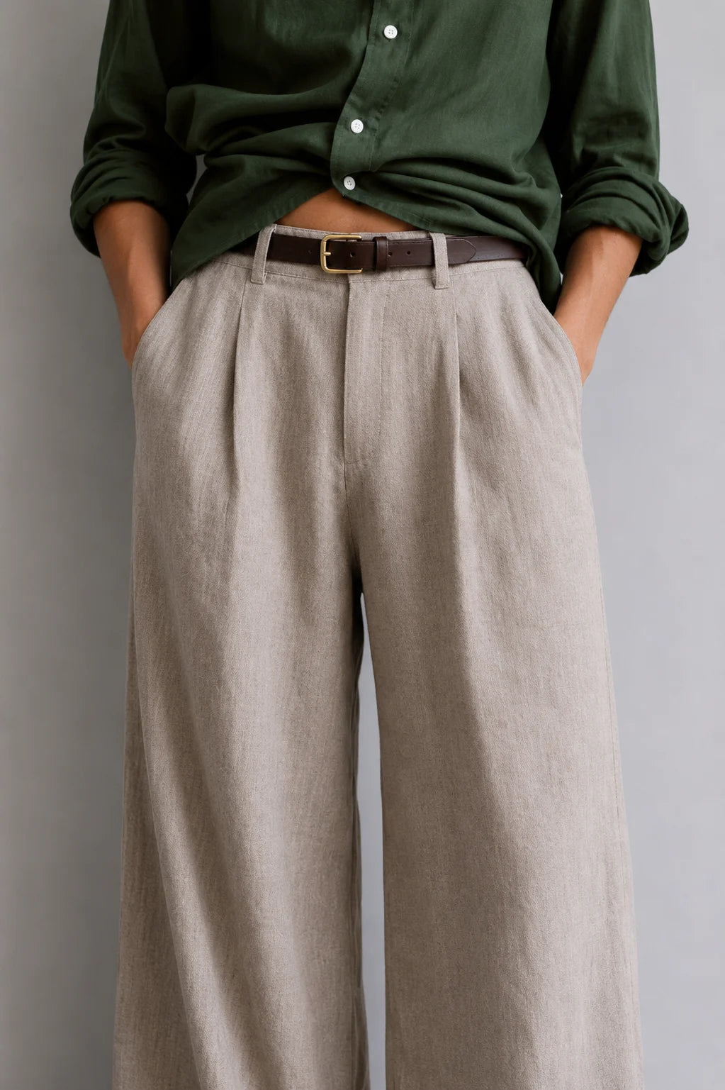 Dark Green Linen Shirt