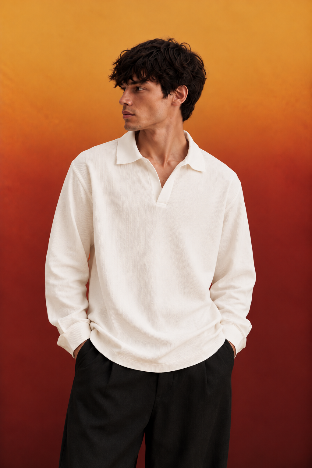 Washed Waffle Full Sleeve T-Shirts