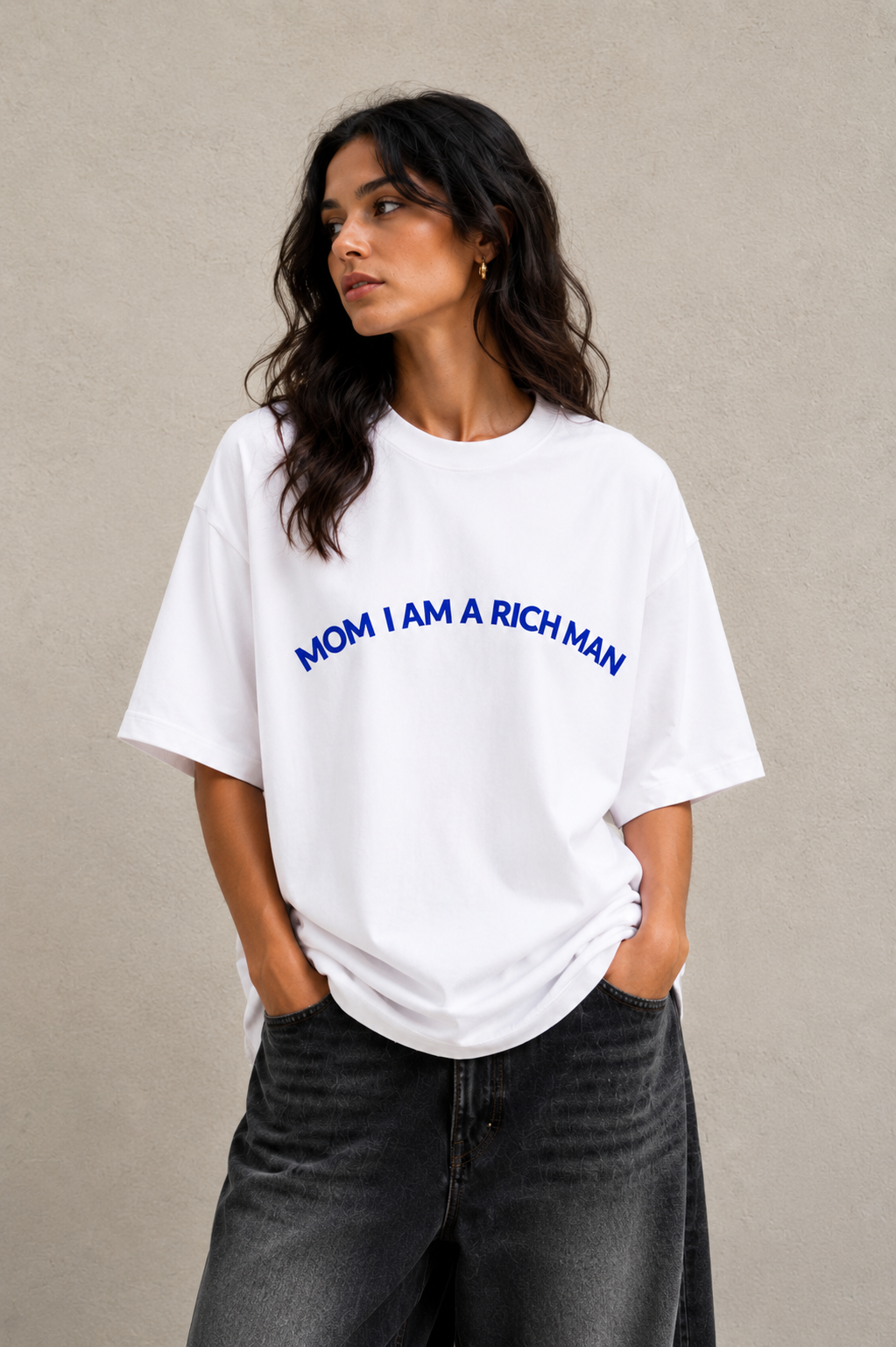 ⁠Rich Man White Oversized Tshirt