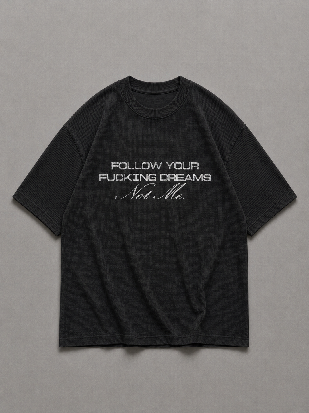Dreams Black Washed Waffle Tshirt