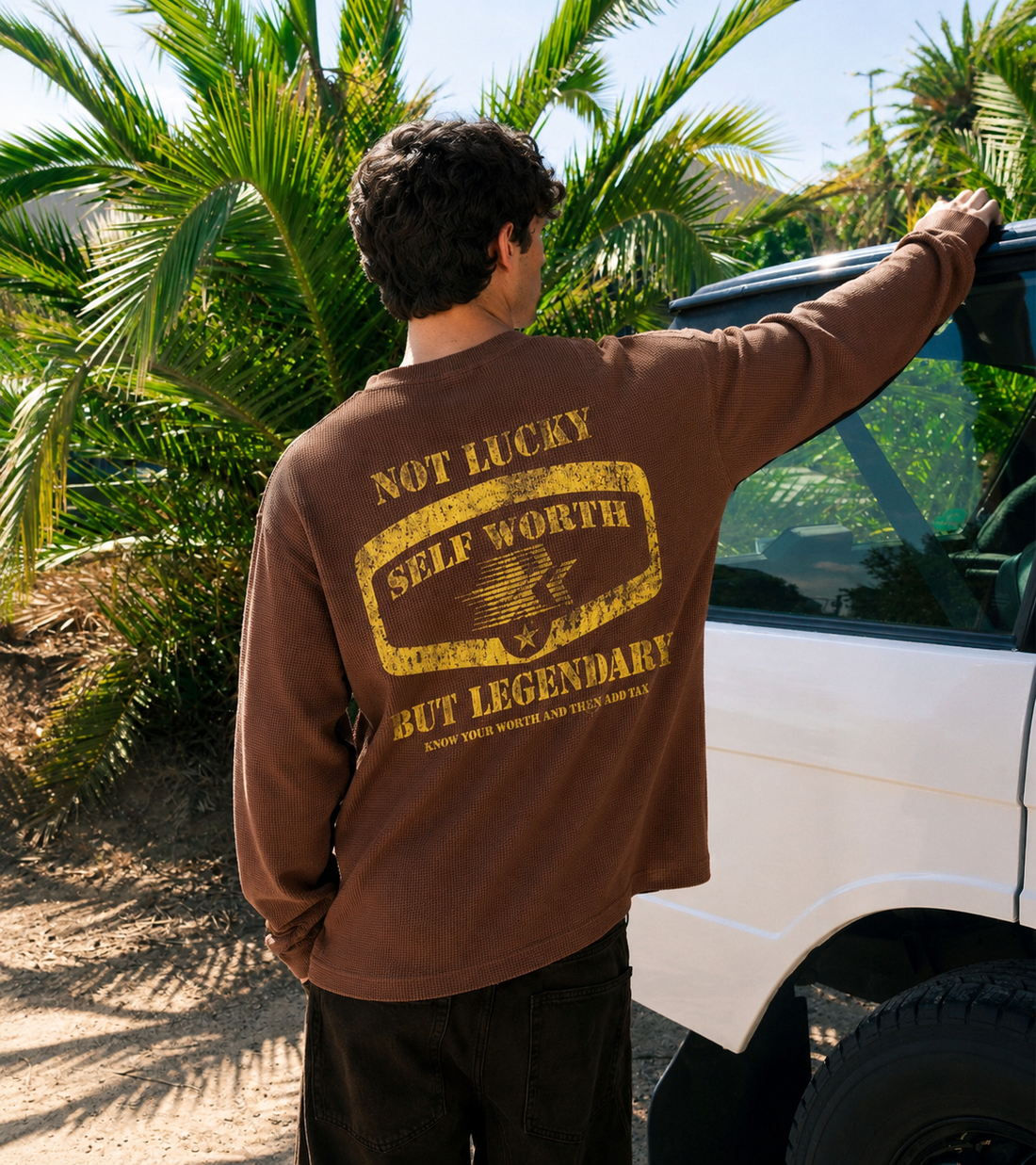 Legendary Brown Washed Waffle Tshirt