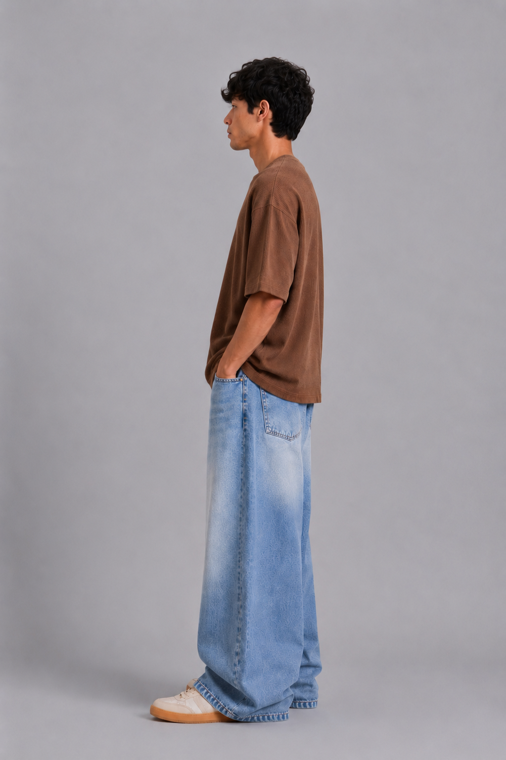 Brown Washed Waffle Tshirt