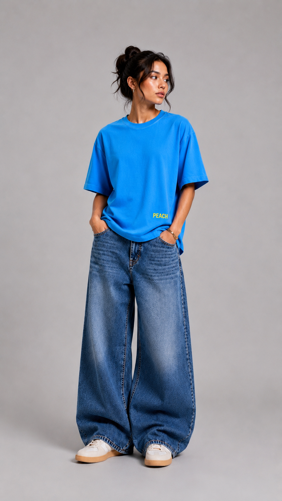 ⁠Free Thinking Blue Oversized Tshirt