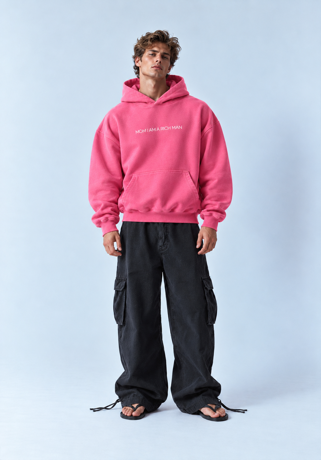 Printed Washed Hoodie