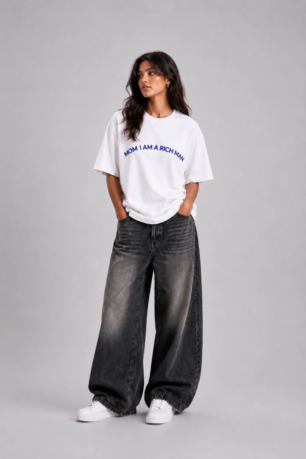 ⁠Rich Man White Oversized Tshirt
