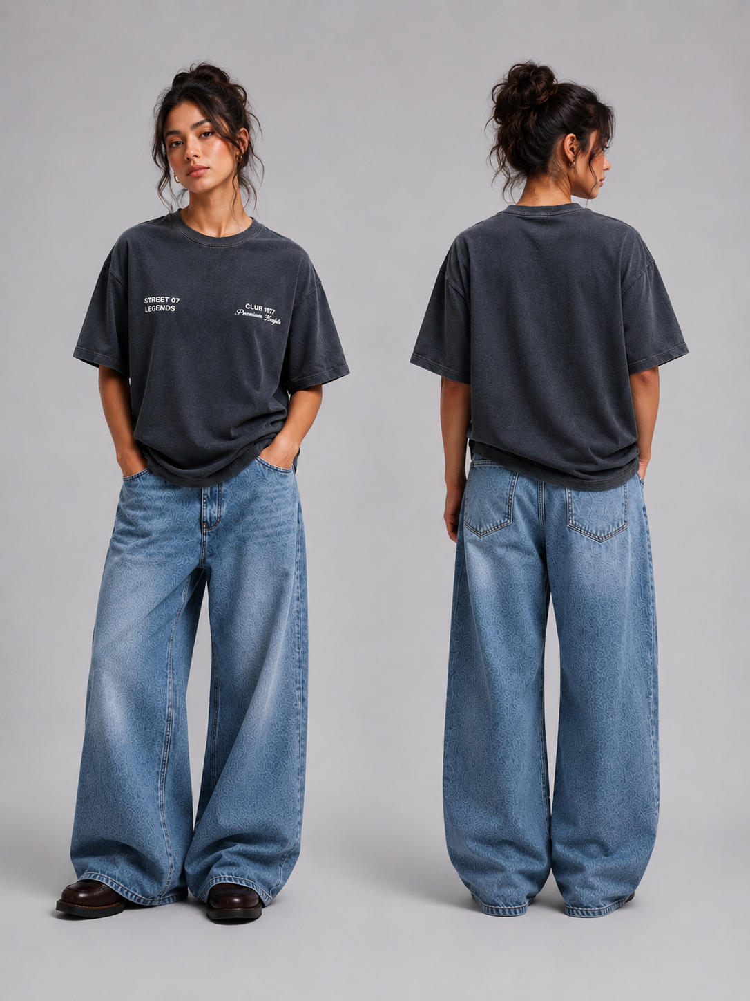 Club 1977 Black Oversized Tshirt