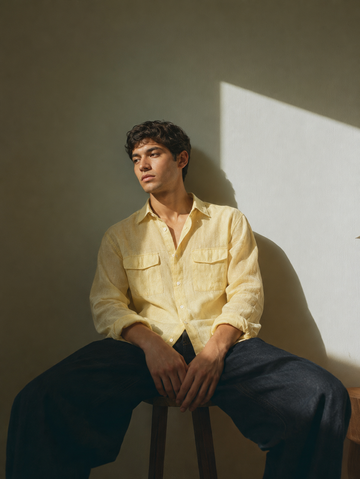 Lemon Yellow Linen Shirt